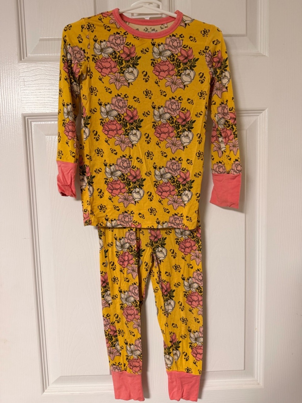 Bamboo Pajamas - Girls' Floral Yellow and Pink Pajama Set